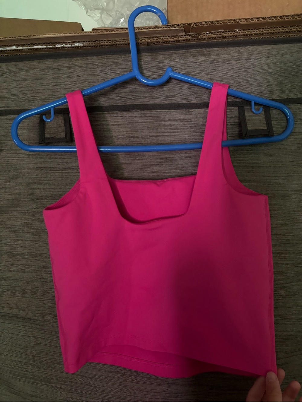 girlfriend collective Hot Pink Square-Neck sports bra Tank